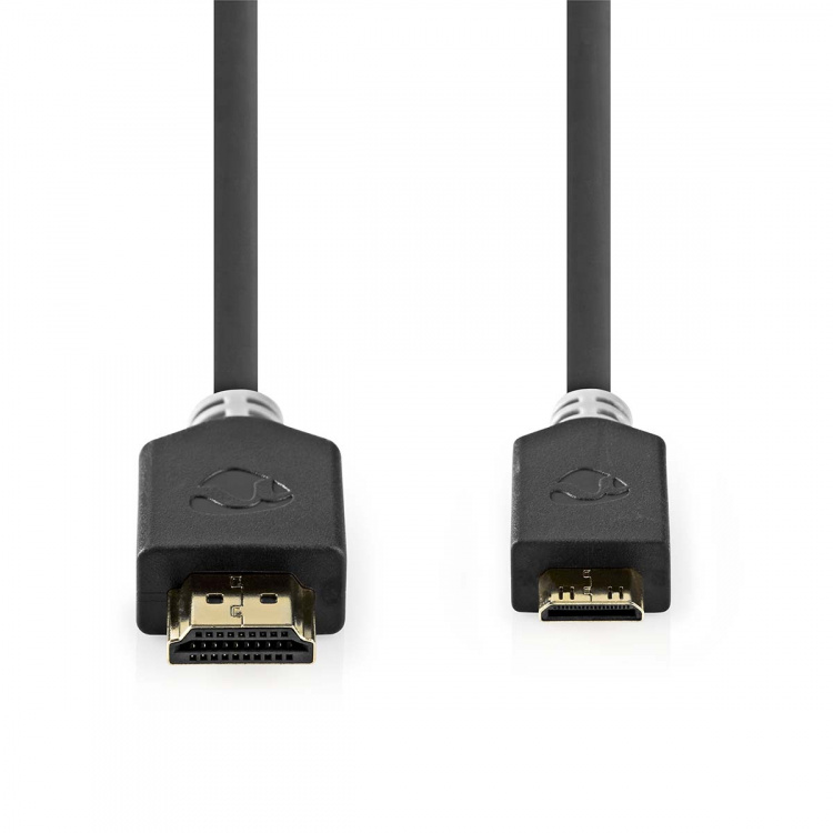 Nedis High Speed ​​HDMI ™ kabel med Ethernet | HDMI™ Stik | HDMI™ Mini-stik | 4K@60Hz | 18 Gbps | 2.00 m | Runde | PVC | Antracit | Window Box