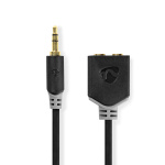 Nedis Stereo Audio kabel | 3.5 mm Hanstik | 2 x 3.5 mm Hunstik | Guldplateret | 0.20 m | Runde | Antracit | Box