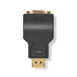 Nedis DisplayPort adapter | DisplayPort Han | VGA Hun | 1080p | Guldplateret | Lige | Runde | ABS | Antracit | Box
