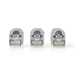Nedis RJ45-stik | Han | Solid UTP CAT6 | Lige | Guldplateret | 10 stk. | PVC | Grå | Box