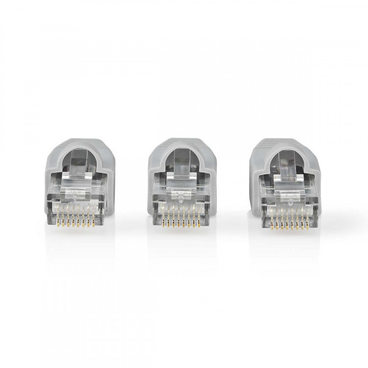 Nedis RJ45-stik | Han | Solid UTP CAT6 | Lige | Guldplateret | 10 stk. | PVC | Grå | Box