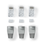 Nedis RJ45-stik | Han | Solid UTP CAT6 | Lige | Guldplateret | 10 stk. | PVC | Grå | Box