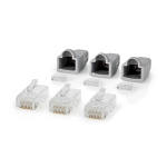 Nedis RJ45-stik | Han | Solid UTP CAT6 | Lige | Guldplateret | 10 stk. | PVC | Grå | Box