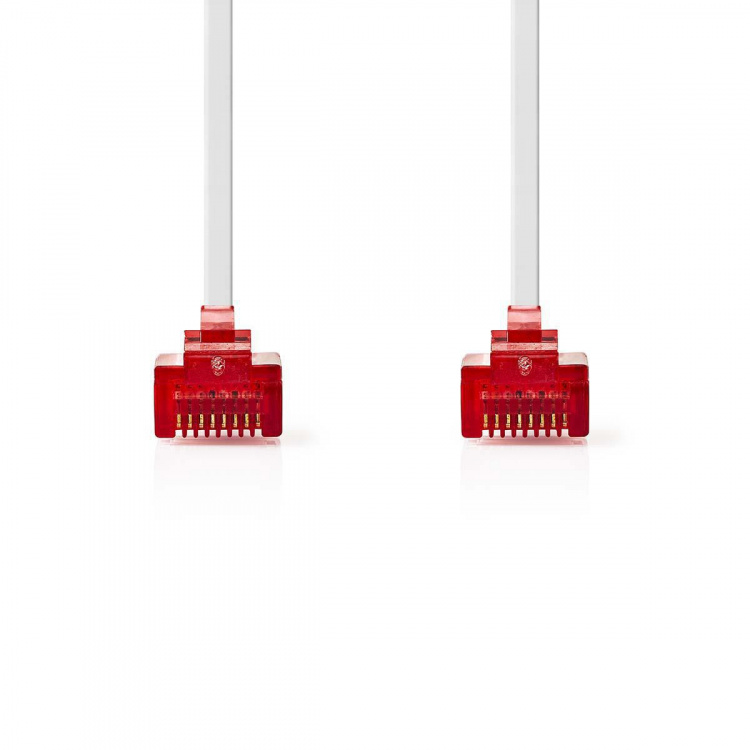 Nedis Kat 6 kabel | RJ45 Han | RJ45 Han | U/UTP | 3.00 m | Snagless | Fladt | PVC | Hvid | Konvolut