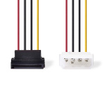 Nedis Intern Strømkabel | Molex Han | SATA 15-Pin Hun | Guldplateret | 0.15 m | Runde | PVC | Flerfarvet | Konvolut