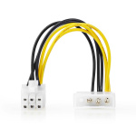 Nedis Intern Strømkabel | Molex Han | PCI Express Han | Guldplateret | 0.20 m | Runde | PVC | Gul / Sort | Konvolut