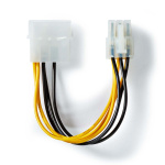Nedis Intern Strømkabel | Molex Han | PCI Express Han | Guldplateret | 0.20 m | Runde | PVC | Gul / Sort | Konvolut