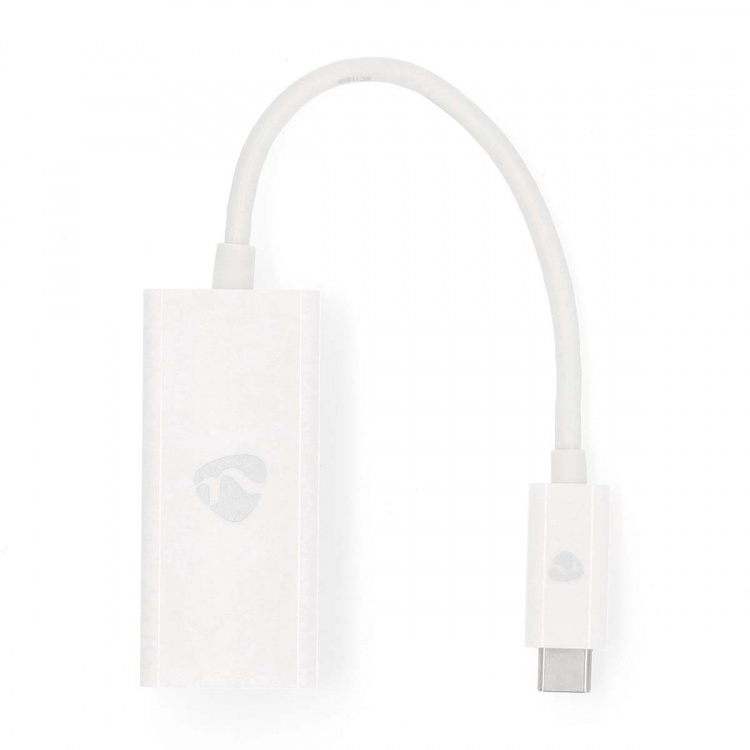 Nedis USB-netværksadapter | USB 3.2 Gen 1 | 1000 Mbps | USB-C™ Han | RJ45 Hun | 0.20 m | Runde | Nikkelplateret | Tinkobber | Hvid | Konvolut