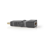 Nedis HDMI™ Adapter | HDMI™ Stik | HDMI ™ -udgang | Guldplateret | Swivel | ABS | Sort | 1 stk. | Konvolut