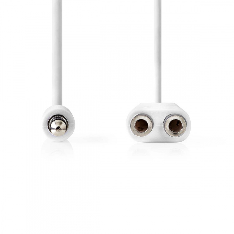 Nedis Stereo Audio kabel | 3.5 mm Hanstik | 2 x 3.5 mm Hunstik | Nikkelplateret | 0.20 m | Runde | Hvid | Konvolut
