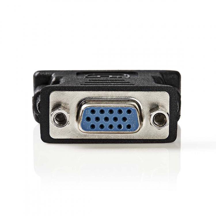 Nedis DVI-adapter | DVI-I 24+5-Pin Han | VGA Hun | Nikkelplateret | Lige | PVC | Sort | Box