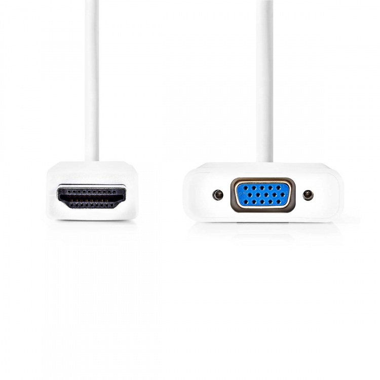 Nedis HDMI™ kabel | HDMI™ Stik | VGA Hun | 1080p | Nikkelplateret | 0.20 m | Lige | PVC | Hvid | Blister