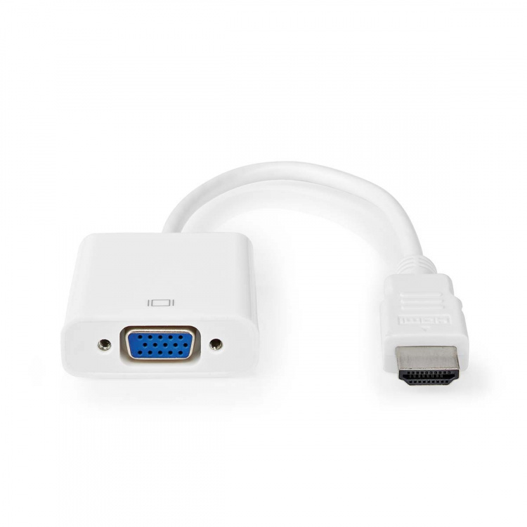Nedis HDMI™ kabel | HDMI™ Stik | VGA Hun | 1080p | Nikkelplateret | 0.20 m | Lige | PVC | Hvid | Blister