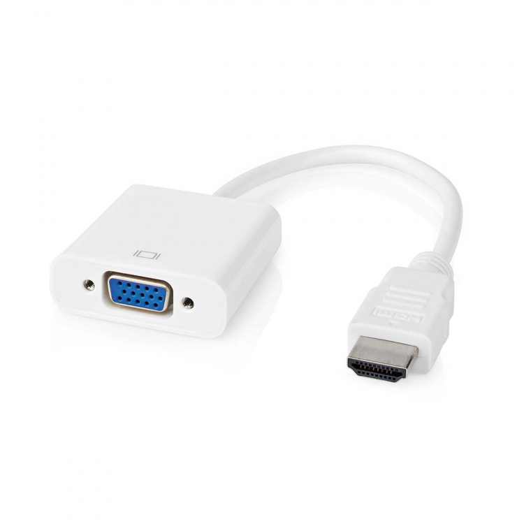 Nedis HDMI™ kabel | HDMI™ Stik | VGA Hun | 1080p | Nikkelplateret | 0.20 m | Lige | PVC | Hvid | Blister
