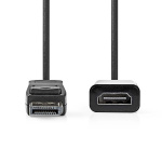Nedis Displayport kabel | DisplayPort Han | HDMI ™ -udgang | 4K@30Hz | Nikkelplateret | 0.20 m | Runde | PVC | Sort | Box
