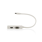 Nedis Mini DisplayPort kabel | DisplayPort 1.2 | Mini DisplayPort han | DVI-D 24+1-Pins Hun / HDMI™ Input / VGA Hun | 21.6 Gbps | Nikkelplateret | 0.20 m | Runde | PVC | Hvid | Blister