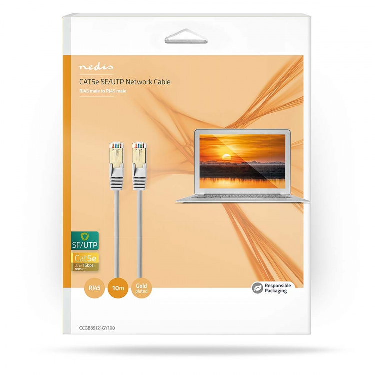 Nedis CAT5e netværkskabel | SF/UTP | RJ45 Han | RJ45 Han | 10.0 m | Runde | PVC | Grå | Box