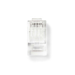 Nedis RJ45-stik | Han | Solid UTP CAT5e | Lige | Guldplateret | 10 stk. | Polycarbonate | Gennemsigtig | Box