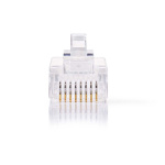 Nedis RJ45-stik | Han | Solid UTP CAT5e | Lige | Guldplateret | 10 stk. | Polycarbonate | Gennemsigtig | Box