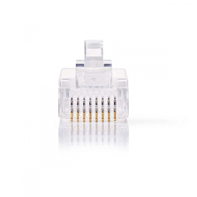 Nedis RJ45-stik | Han | Solid UTP CAT5e | Lige | Guldplateret | 10 stk. | Polycarbonate | Gennemsigtig | Box