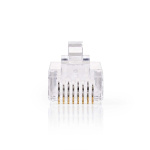 Nedis RJ45-stik | Han | Solid UTP CAT6 | Lige | Guldplateret | 10 stk. | Polycarbonate | Gennemsigtig | Box