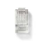 Nedis RJ45-stik | Han | Solid UTP CAT6 | Lige | Guldplateret | 10 stk. | Polycarbonate | Gennemsigtig | Box