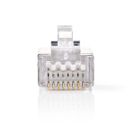 Nedis RJ45-stik | Han | Solid STP CAT6 | Lige | Guldplateret | 10 stk. | Polycarbonate | Gennemsigtig | Box