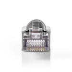 Nedis RJ45-stik | Han | Solid FTP CAT5e | Lige | Nikkelplateret | 10 stk. | Polycarbonate | Gennemsigtig / Grå | Box