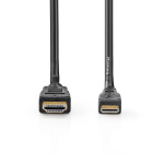 Nedis High Speed ​​HDMI ™ kabel med Ethernet | HDMI™ Stik | HDMI™ Mini-stik | 4K@30Hz | 10.2 Gbps | 2.00 m | Runde | PVC | Sort | Box