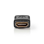 Nedis HDMI™ Adapter | HDMI ™ -udgang | HDMI ™ -udgang | Guldplateret | Lige | ABS | Sort | 1 stk. | Box