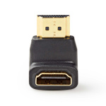 Nedis HDMI™ Adapter | HDMI™ Stik | HDMI ™ -udgang | Guldplateret | Vinkel 90° | ABS | Sort | 1 stk. | Box