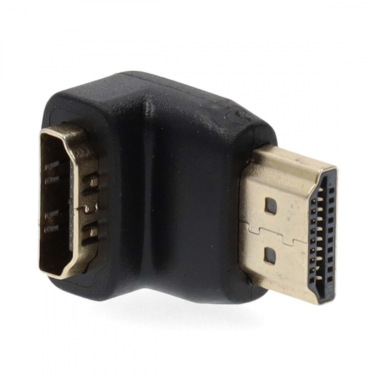 Nedis HDMI™ Adapter | HDMI™ Stik | HDMI ™ -udgang | Guldplateret | Vinkel 90° | ABS | Sort | 1 stk. | Box
