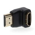 Nedis HDMI™ Adapter | HDMI™ Stik | HDMI ™ -udgang | Guldplateret | Vinkel 90° | ABS | Sort | 1 stk. | Box