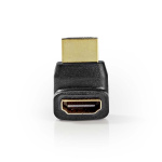 Nedis HDMI™ Adapter | HDMI™ Stik | HDMI ™ -udgang | Guldplateret | Vinkel 270° | ABS | Sort | 1 stk. | Box