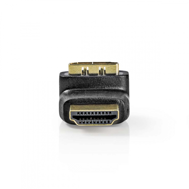 Nedis HDMI™ Adapter | HDMI™ Stik | HDMI ™ -udgang | Guldplateret | Vinkel 270° | ABS | Sort | 1 stk. | Box
