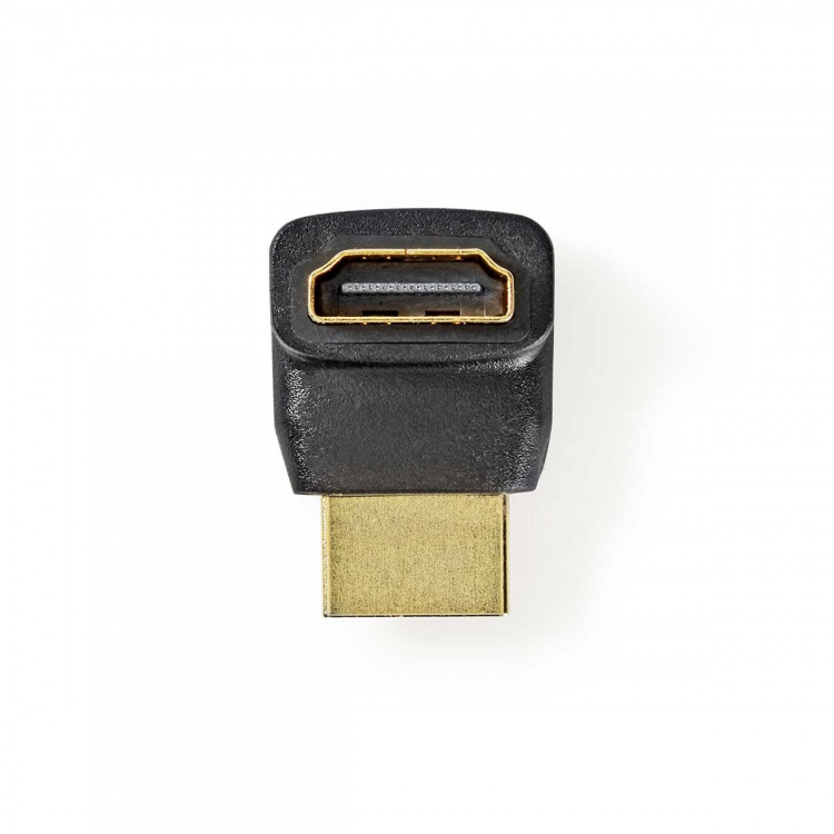 Nedis HDMI™ Adapter | HDMI™ Stik | HDMI ™ -udgang | Guldplateret | Vinkel 270° | ABS | Sort | 1 stk. | Box