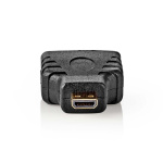 Nedis HDMI™ Adapter | HDMI™ Micro-stik | HDMI ™ -udgang | Guldplateret | Lige | ABS | Sort | 1 stk. | Box