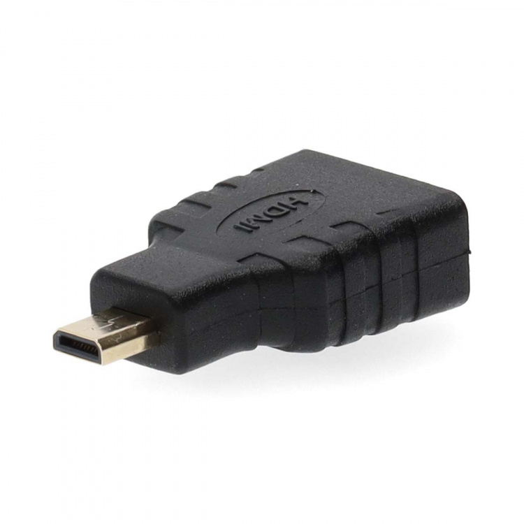 Nedis HDMI™ Adapter | HDMI™ Micro-stik | HDMI ™ -udgang | Guldplateret | Lige | ABS | Sort | 1 stk. | Box