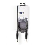 Nedis Stereo Audio kabel | 2x 6.35 mm Hanstik | 3.5 mm Hanstik | Nikkelplateret | 5.00 m | Runde | Mørkegrå | Kartonhylster