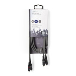 Nedis Stereo Audio kabel | 2x RCA Hanstik | 2x RCA Hanstik | Nikkelplateret | 1.50 m | Runde | Mørkegrå | Kartonhylster