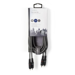 Nedis Stereo Audio kabel | 2x RCA Hanstik | 2x RCA Hanstik | Nikkelplateret | 3.00 m | Runde | Mørkegrå | Kartonhylster