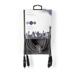 Nedis Stereo Audio kabel | 2x RCA Hanstik | 2x RCA Hanstik | Nikkelplateret | 5.00 m | Runde | Mørkegrå | Kartonhylster