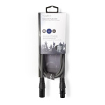 Nedis Balanceret Audio kabel | XLR 3-Pin Han | XLR 3-Pin Hun | Nikkelplateret | 1.50 m | Runde | PVC | Mørkegrå | Kartonhylster