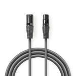 Nedis Balanceret Audio kabel | XLR 3-Pin Han | XLR 3-Pin Hun | Nikkelplateret | 15.0 m | Runde | PVC | Mørkegrå | Gaveæske