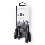 Nedis Balanceret Audio kabel | 2x XLR 3-Pin Hanstik | 2x XLR 3-Pin Hunstik | Nikkelplateret | 0.50 m | Runde | PVC | Mørkegrå | Kartonhylster