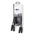 Nedis Balanceret Audio kabel | 2x XLR 3-Pin Hanstik | 2x XLR 3-Pin Hunstik | Nikkelplateret | 1.50 m | Runde | PVC | Mørkegrå | Kartonhylster
