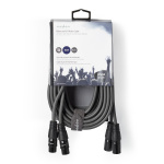 Nedis Balanceret Audio kabel | 2x XLR 3-Pin Hanstik | 2x XLR 3-Pin Hunstik | Nikkelplateret | 5.00 m | Runde | PVC | Mørkegrå | Kartonhylster