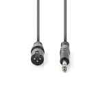 Nedis Balanceret Audio kabel | XLR 3-Pin Han | 6.35 mm Hanstik | Nikkelplateret | 1.50 m | Runde | PVC | Mørkegrå | Kartonhylster