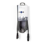 Nedis Balanceret Audio kabel | XLR 3-Pin Hun | 2x RCA Hanstik | Nikkelplateret | 3.00 m | Runde | PVC | Mørkegrå | Kartonhylster