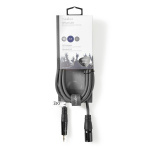 Nedis Balanceret Audio kabel | XLR 3-Pin Han | 3.5 mm Hanstik | Nikkelplateret | 3.00 m | Runde | PVC | Mørkegrå | Kartonhylster